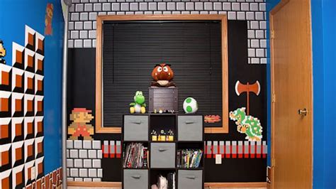 Here is a super mario themed bedroom/playroom using softtiles 2x2 foam mats in lime and brown. Dad Gets '1 Up' for Super Mario Bros.-Themed Kid's Bedroom ...