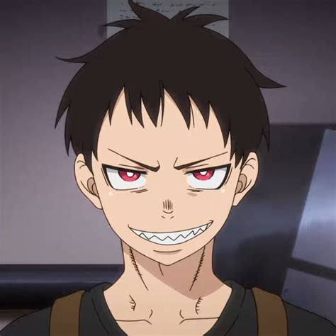 Shinra let out a sigh and looked towards the girl, his teeth glistening as he smiled nervously like he always did. Shinra Kusakabe | Dessin goku, Personnages d'animés ...