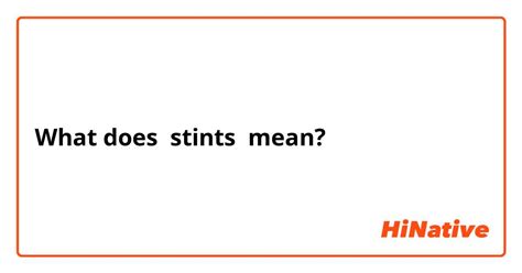 What Is The Meaning Of Stints Question About English Us Hinative