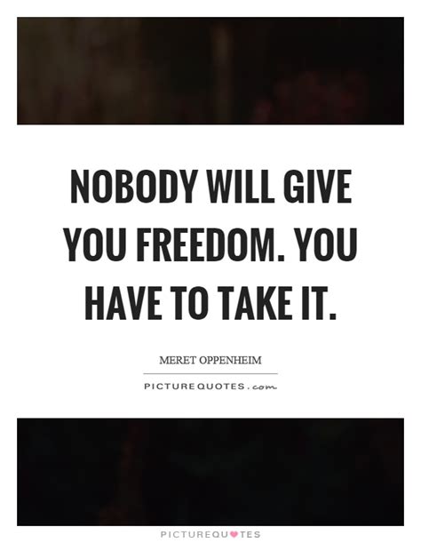 Nobody Will Give You Freedom You Have To Take It Picture Quotes