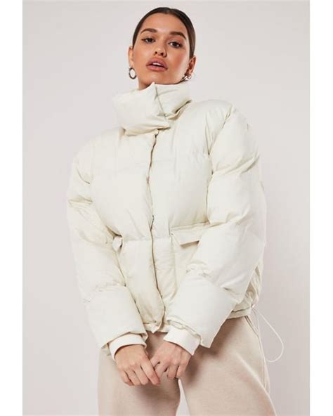 Missguided Cotton Cream Ultimate Puffer Jacket In White Lyst