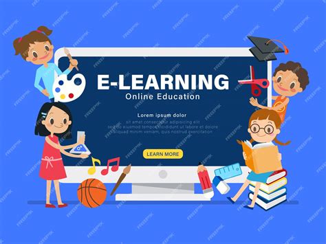 Premium Vector E Learning Online Education Concept Illustration