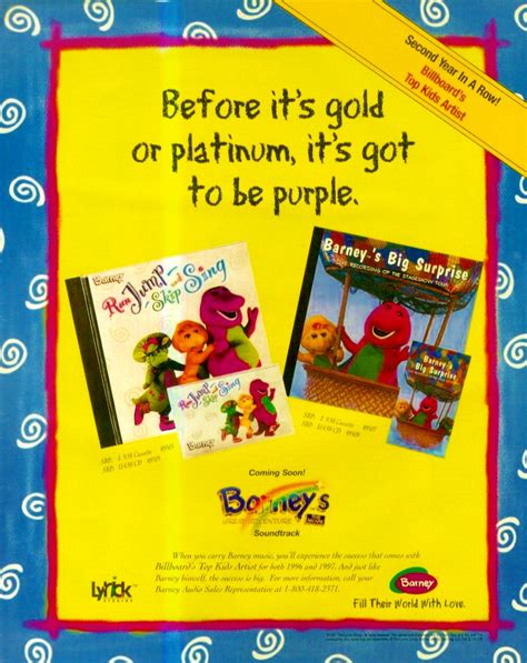 Barney Music 1997 Promo Ad By Bestbarneyfan On Deviantart