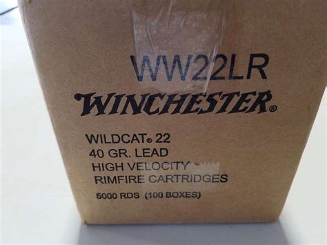 Winchester Wildcat 22 Lr 40 Gr High Velocity Case Of 5000 100 X 50