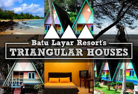 A traditional wooden house on tropical island. Batu Layar Resort's Triangular Houses - JOHOR NOW