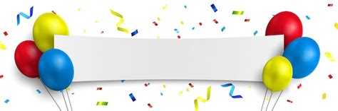 Premium Vector White Congratulations Banner With Colorful Balloons