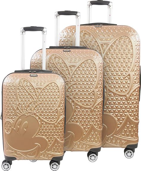 Buy Ful Disney Minnie Mouse 3 Piece Rolling Luggage Set Textured