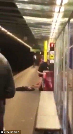 Shocking Moment Barcelona Couple Have Sex On The Platform Of A Busy Tube Station Daily Mail Online