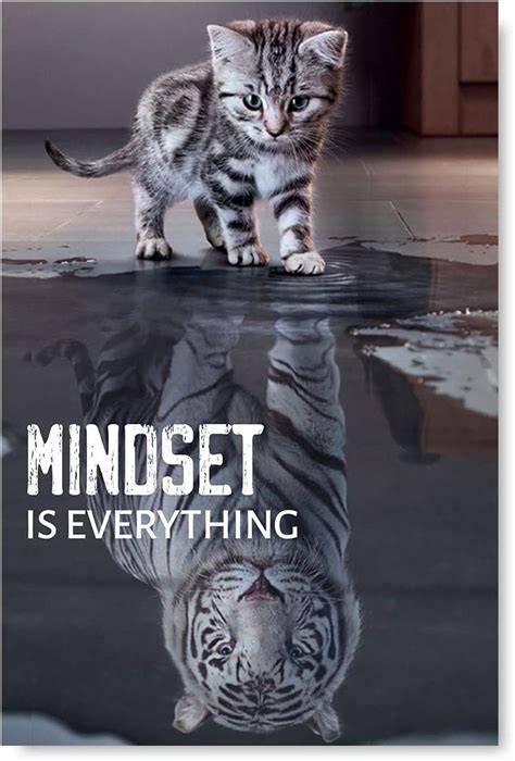 Mindset Is Everything Poster Art Funny Cat Illustration