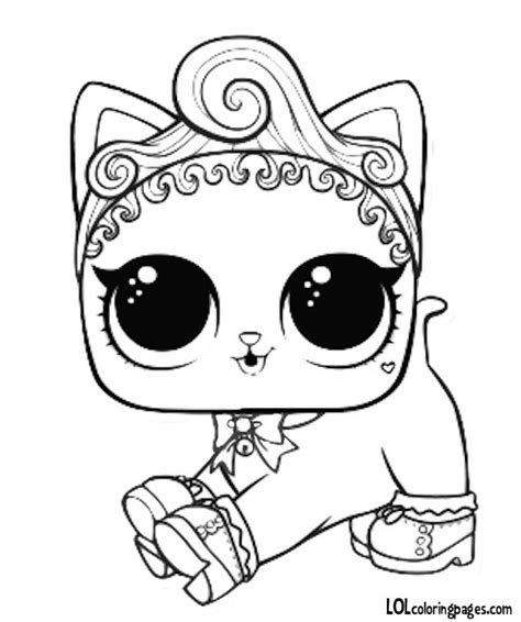 Pet Royal Kitty Cat Coloring Page Lol Dolls Cat Coloring Page