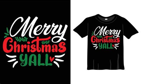 Merry Christmas Yall T Shirt Design Template For Christmas Celebration