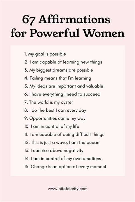 67 Positive Affirmations For Powerful Women In 2020 Positive