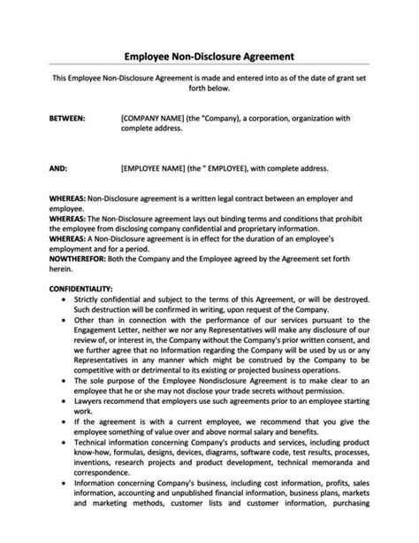 disclosure agreement template ireland