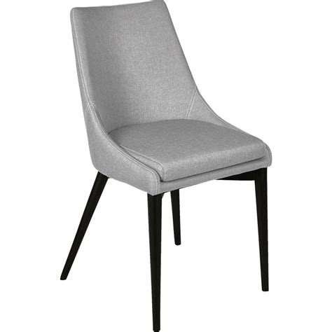 Chaise en tissu gris pieds noirs  ABBY  chaises  alinea
