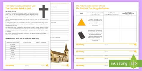 Let's learn what the bible tells us. The Trinity of God Worksheet / Activity Sheets