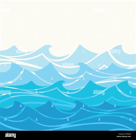 Blue Water Sea Waves Abstract Vector Background Water Wave Curve