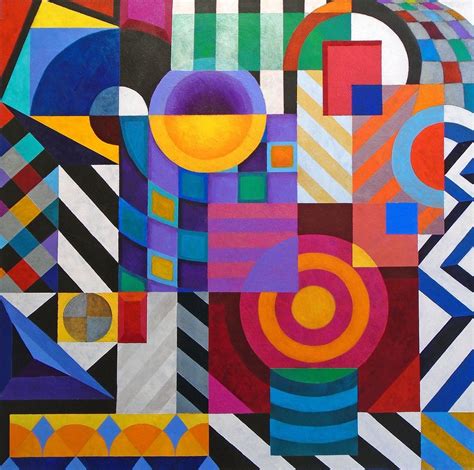 Composition Geometric Overload 2017 Acrylic Painting By Stephen Conroy Abstract Geometric