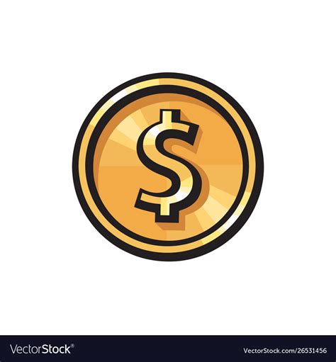 Gold Coin With Dollar Sign Icon Usd Currency Vector Image