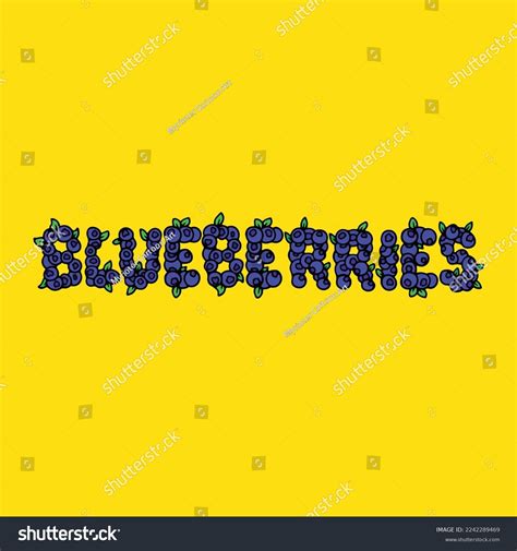 Blueberry Word Text Fruit Letter Strain 库存矢量图（免版税）2242289469 | Shutterstock