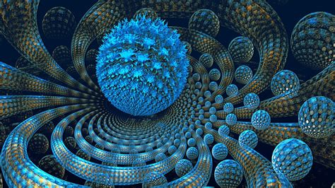 Blue Fractal Orbs Pattern Sphere Hd Abstract Wallpapers Hd Wallpapers