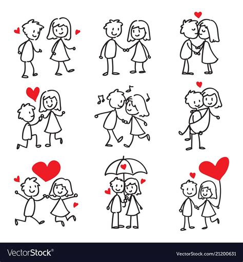 Couple in Love Stick Figure Doodle. Download a Free ...