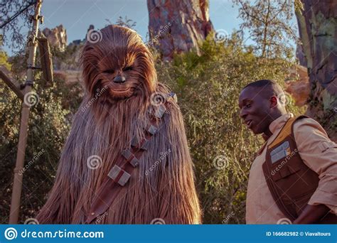 Chewbacca And Character In Star Wars Galaxys Edge At Hollywood Studios