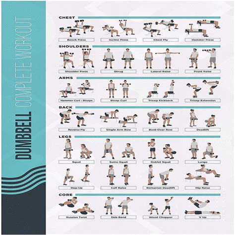 Palace Learning Dumbbell Workout Exercise Poster Free Weight Body