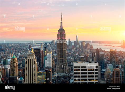 New York City Skyline With Empire State Building Stock Photo Alamy