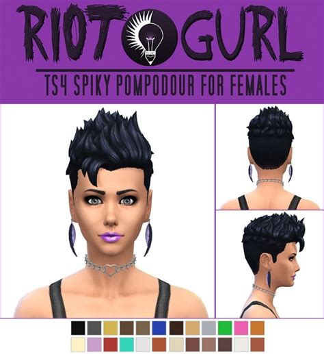 Spiky Pompadour Hair F Sims 4 Hair