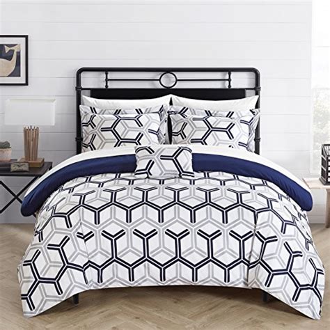 Chic Home 8 Piece Marcia Pinch Pleated And Reversible Geometric Print