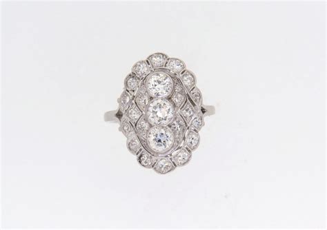 Edwardian Diamond Cluster Ring Berridges Jewellers Ipswich Vintage Shop