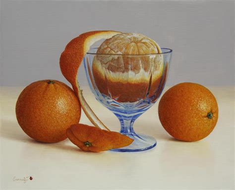 Peinture Peinture à Lhuile Orange épluchée 27cm X 35cm 5f