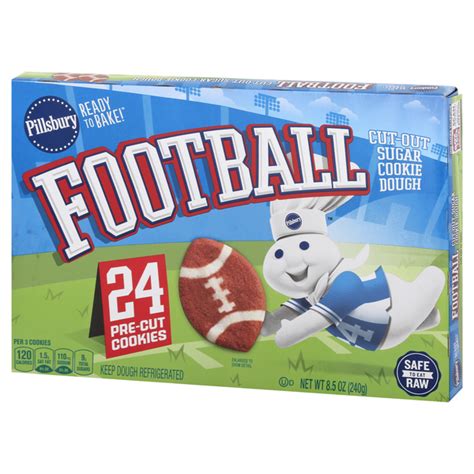 The ingredients and nutrition facts are very similar for all varieties of the seasonal shape pillsbury cookie dough, so i'm just including a sample ingredient list and. Pillsbury Ready to Bake! Football Cutout Cookies 24Ct | Hy ...