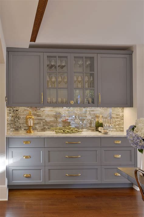 Tony was super knowledgable and patient through every step. Bar area in traditional kitchen features marble countertop, fully custom gray pai… | Farmhouse ...