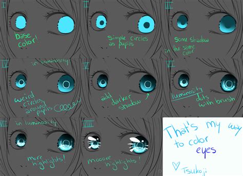 My Way Of Coloring Eyes By Tsukoji On Deviantart Anime Eyes Color
