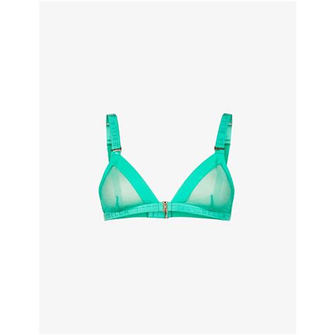 Bluebella Lilia Soft Cup Stretch Mesh Triangle Bra Green Editorialist