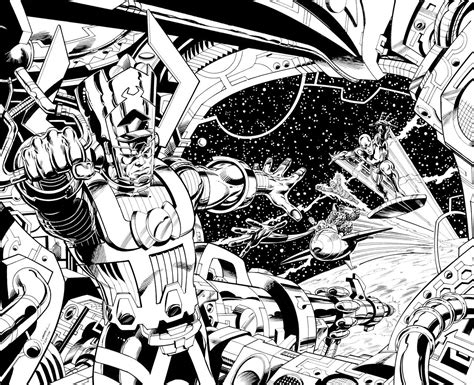 Galactus Vs Silver Surfer And The Fantastic Four Marvel Comics Art Fun