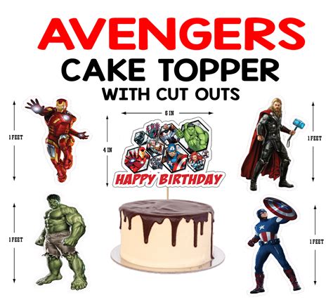 Superhero Avengers Birthday Cake Topper Template Printable Diy Bobotemp