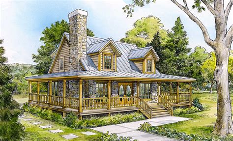 Wrap Around Country Porch 46002hc Architectural Designs House Plans