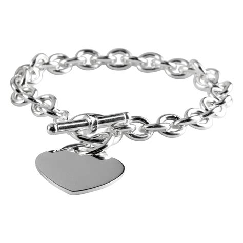Sterling Silver Dangle Hearts Gemstone Charm Bracelet Free Delivery