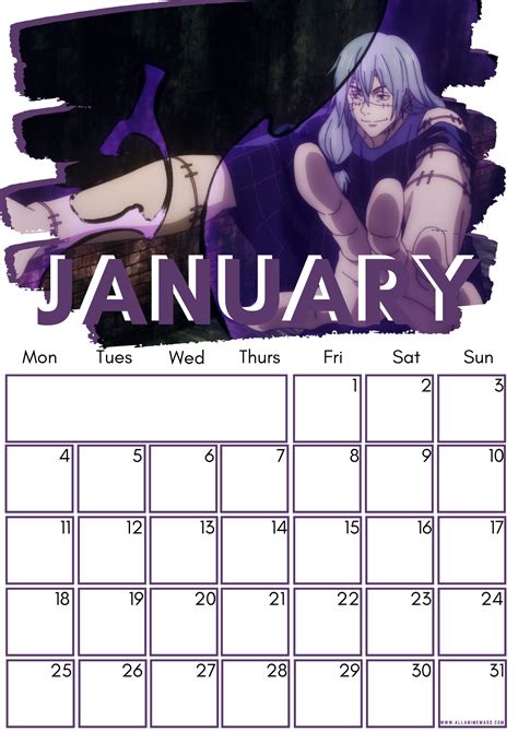 Jujutsu Kaisen Advent Calendar Printable Calendar 2023