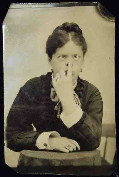 1800s Tintype Woman Making Funny Face This Is So Rare