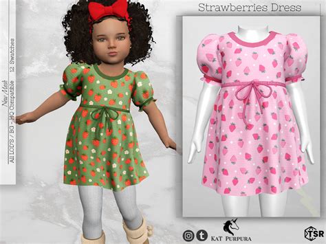 The Sims Resource Strawberries Dress