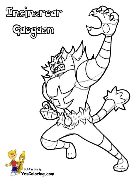 Print Out This Pokemon Incineroar Coloring Page Sweet Tell Other