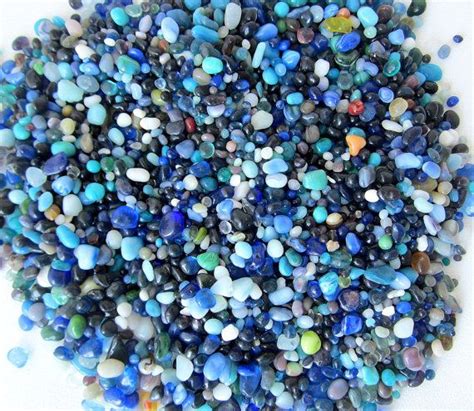 Glass Beach Pebbles Blue Tiny Glass Rocks For Terrariums Or Crafts