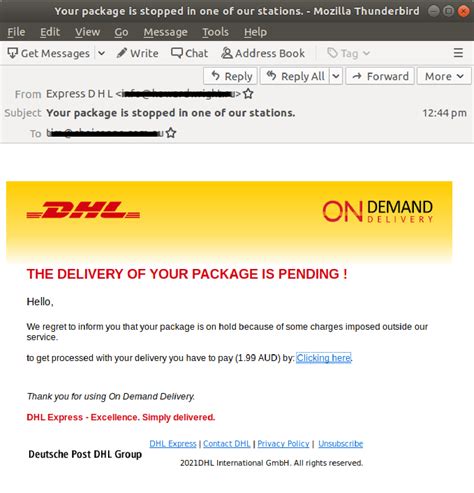 Dhl Scam Take Two Before Clicking On Your Next Parcel Delivery