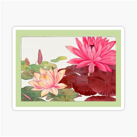 Japanese Lotus Flower Sticker For Sale By Artmeetspizza Redbubble
