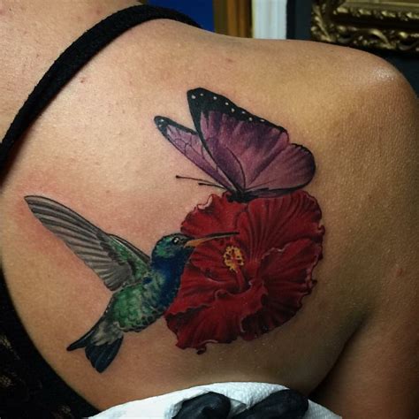 Fire flower aqarelle tattoo by jan mràz. Hummingbird butterfly flower tattoo | Hummingbird flower ...