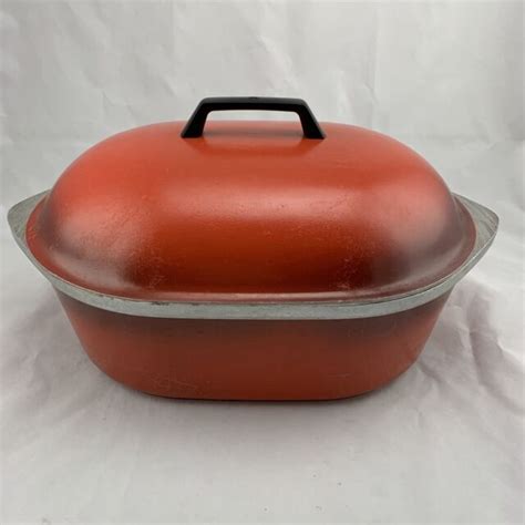 Vintage Club Aluminum Cookware 10 Quart 18 14” Red Roaster Roasting