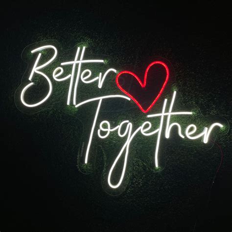 Better Together With Heart Neon Sign Neogon